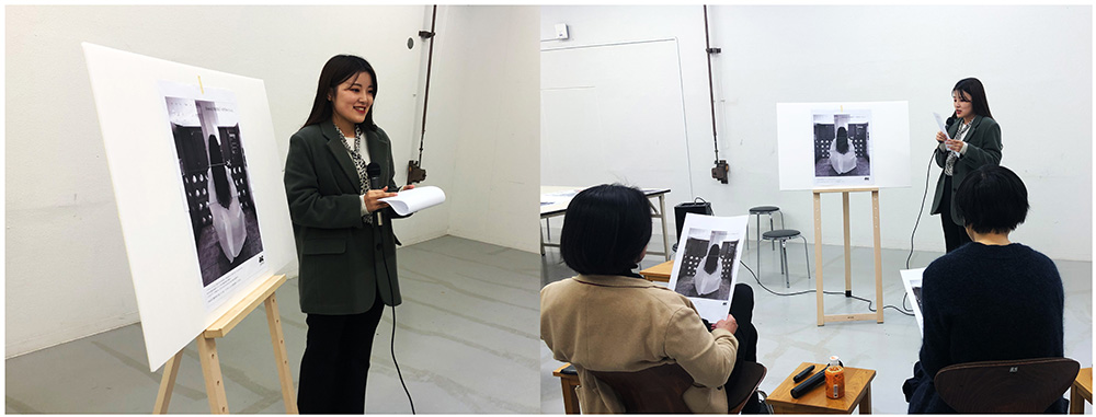 渡部千春さんによる作品のプレゼンテーションと講評会
